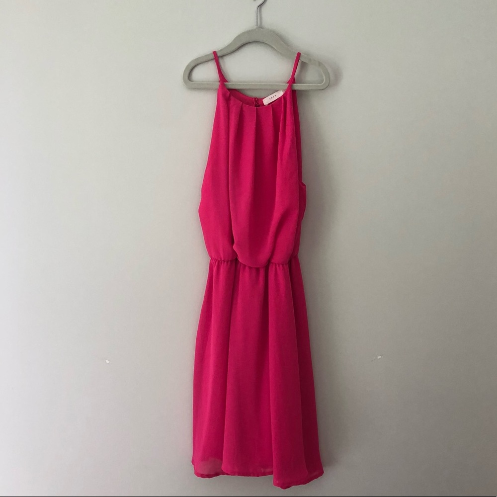 Lush Pink Chiffon Dress